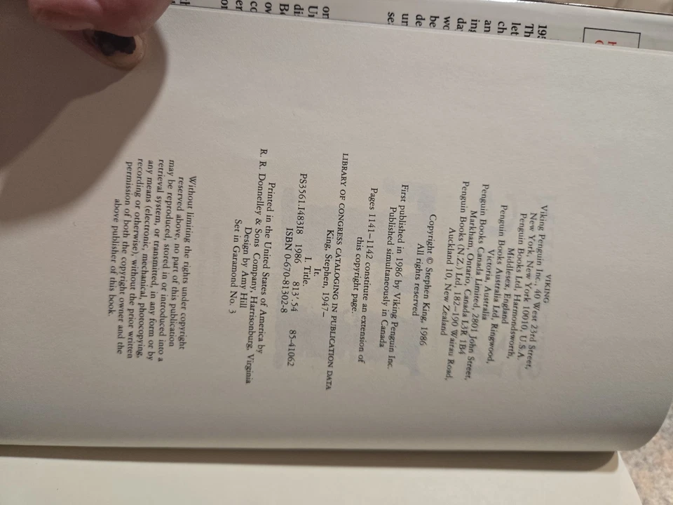 Stephen King “IT” 1986 Hardcover 1st Edition 1st Print Horror Novel Foto 3 de 4