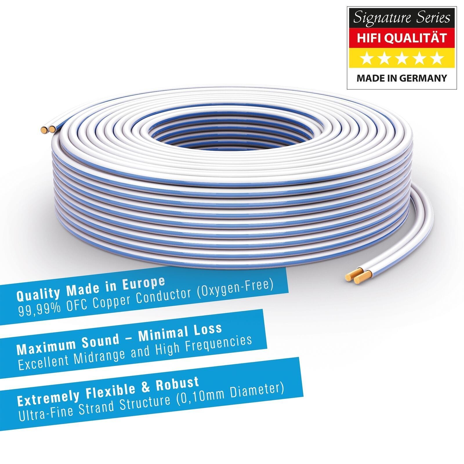 PureLink Lautsprecherkabel OFC 2x4,00 мм2 (0,10мм), 25,0м, weiß