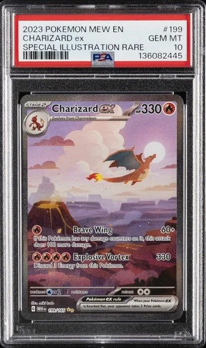 New Listing2023 POKEMON MEW EN-151 SPECIAL ILLUSTRATION RARE #199 CHARIZARD EX PSA 10