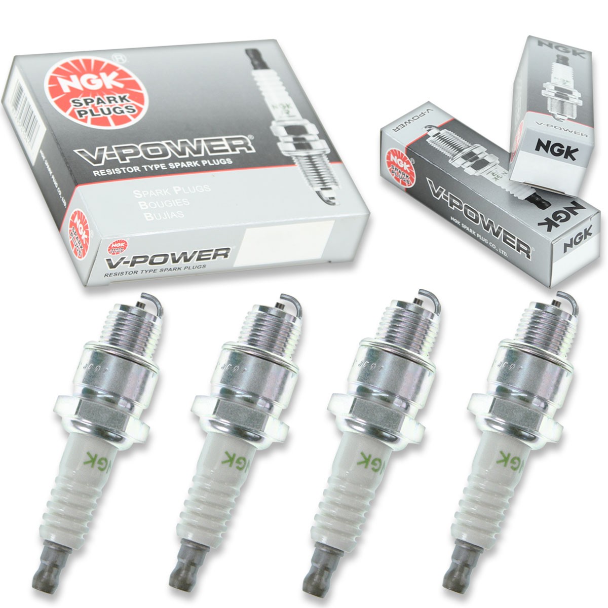 4pcs 81-85 Mercury 18 XD NGK V-Power Spark Plugs 18 HP Kit Set Engine dk