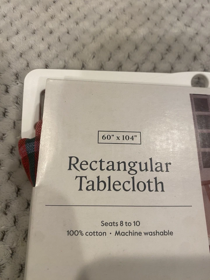 Christmas Plaid Tablecloth - Threshold Rectangular 60 X 104 Inch NWT - Image 3 of 4
