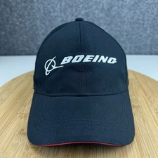 Boeing Hat Cap Snapback OSFM Black Aviation Airplanes Logo Perforated 50th