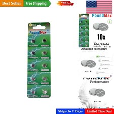 AG4 LR626 Alkaline Button Cell Battery 1.5V - 10 Count - Long Lasting Power