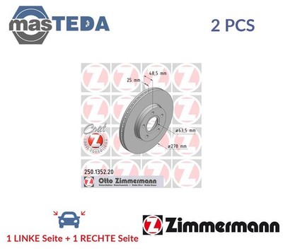 250135220 BREMSSCHEIBEN SATZ VORNE ZIMMERMANN 2PCS NEU OE QUALITÄT