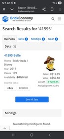 lego brickheadz NO BOX 41623 - 41595 - 41596 - Belle - Beast - Ariel And Ursula