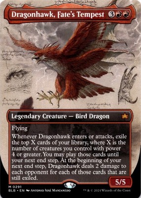 MTG Dragonhawk, Fate's Tempest (Borderless) NON FOIL NM M 291 Bloomburrow