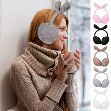 Cute Bowknot Fur Ear Muffs Warmer Women Girl Plush Winter Warm Thick Fluffy