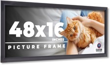48x16 Frame Black Picture Frame Modern Photo Frame UV Acrylic, Acid Free Backer