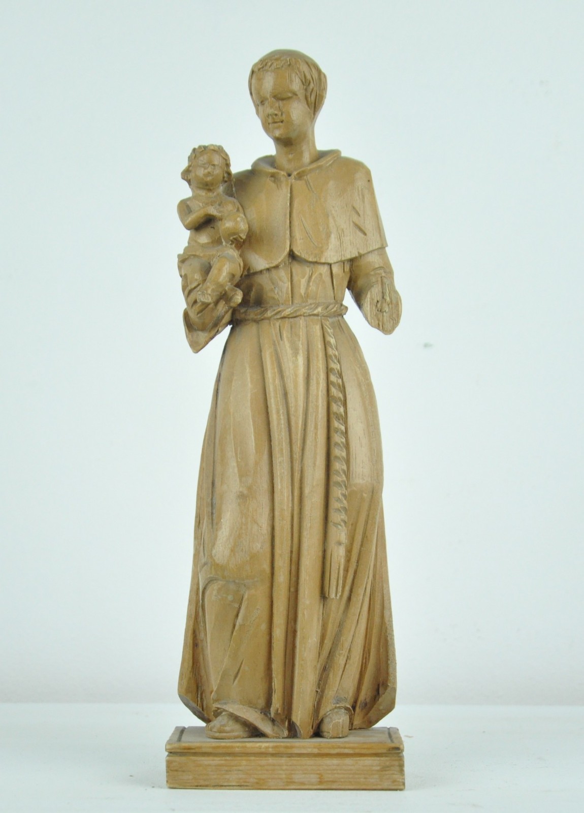 Hl. Antonius. um 1800, 30 cm hoch, 10 cm breit, Jesuskind Mönch holzgeschnitzt