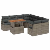 Garten Essgruppe Mit Kissen 9-Teilig Grau Braun FüR Terrasse