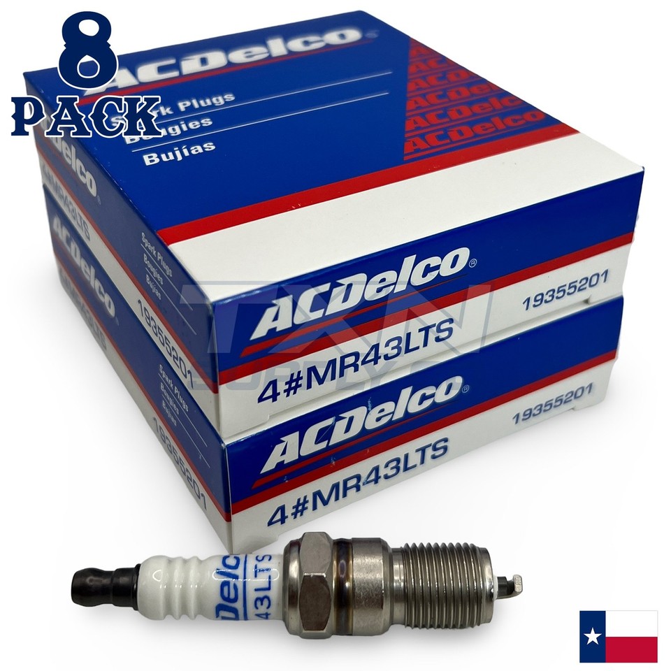 8 Pack ACDelco Marine Spark Plugs MR43LTS 19355201 eBay