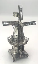 Antique Dutch .833 Silver Small Miniature Windmill Figurine 5" (12.7cm) 95g