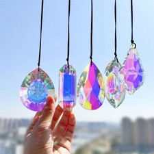 5Pcs 3-inch Crystal Sun Catcher Prisms for 76mm, 5pcs Multicolour