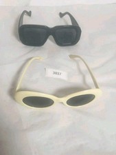 Cat Eye Retro Womens Sunglasses Two Pairs Lightweight Plastic Tinted Lens
