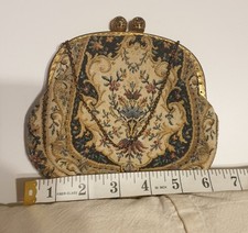 Vintage Pinpoint Tapestry Purse 1920s