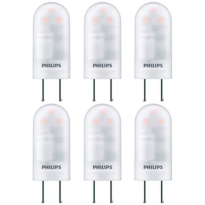 6 x Philips LED Stiftsockellampe 1,7W = 20W GY6,35 matt 12V 210lm warmweiß 3000K