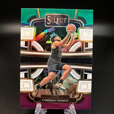 2023-24 Panini Select Green White Purple Prizm Cameron Thomas #6 Brooklyn Nets