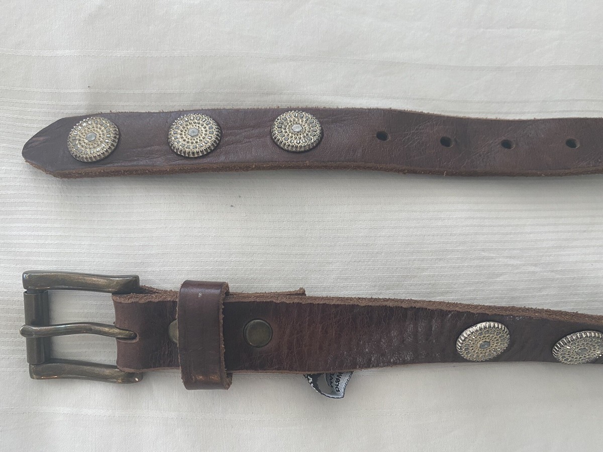BRAVE leather dark brown vintage studded belt | eBay display picture 3