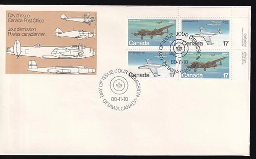 Canada FDC 1980 sc#873-874 Military Aircraft URpb