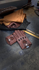 Brown Peccary Driving Gloves For Men