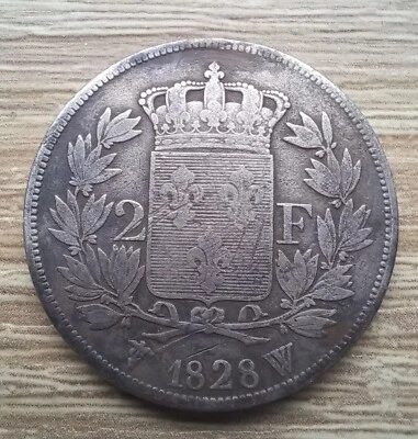 "211" Pièce France - Charles X - 2 francs 1828 W (Lille) - Argent - - Photo 1/2