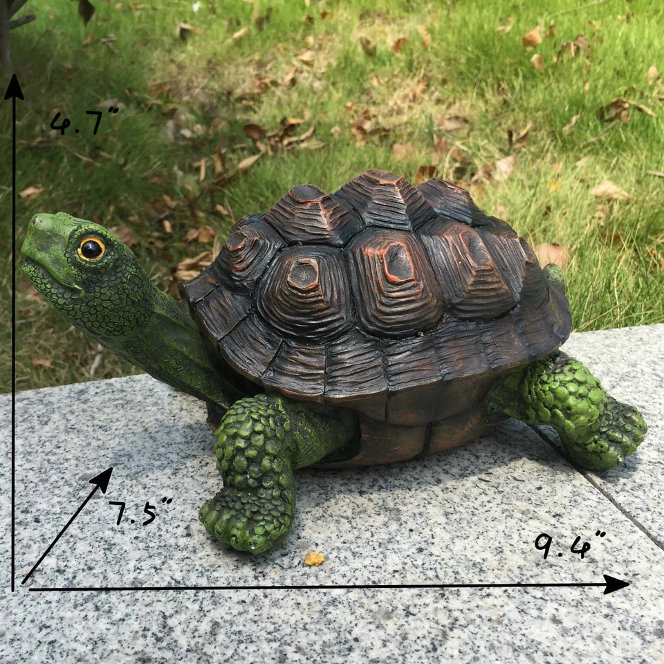 Resin Outdoor Yard Decoration Sculptural Tortoise Garden Turtle Statues - Image 2 of 4