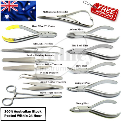 Orthodontic Instruments Bracket Ligature Pliers Cotton Forceps and Needle Holder
