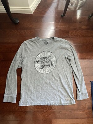 Life Is Good Game Day Longsleeve T Shirt Men s Size Large Made In Peru! Football
