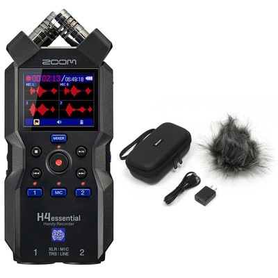 Zoom H4essential 4-Track 32-Bit Float Handy Recorder with APH-4E Accessory Pack
