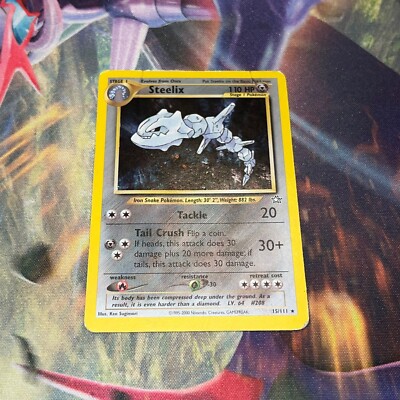 Steelix ~ 15/111 ~ Holo Swirl ~ NEO GENESIS ~ DAMAGED ~ Pokemon
