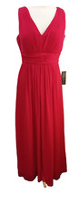 ALFRED SUNG - UK 14full length red sleeveless chiffon BALL PROM PARTY