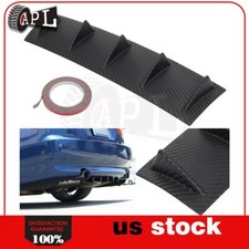 23 Universal Rear Lower Bumper Lip Diffuser Shark Fin Textured Cf Pattern