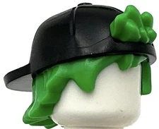 Lego New Bright Green Minifigure Hair Combo Hair with Hat Short Tousled Hair