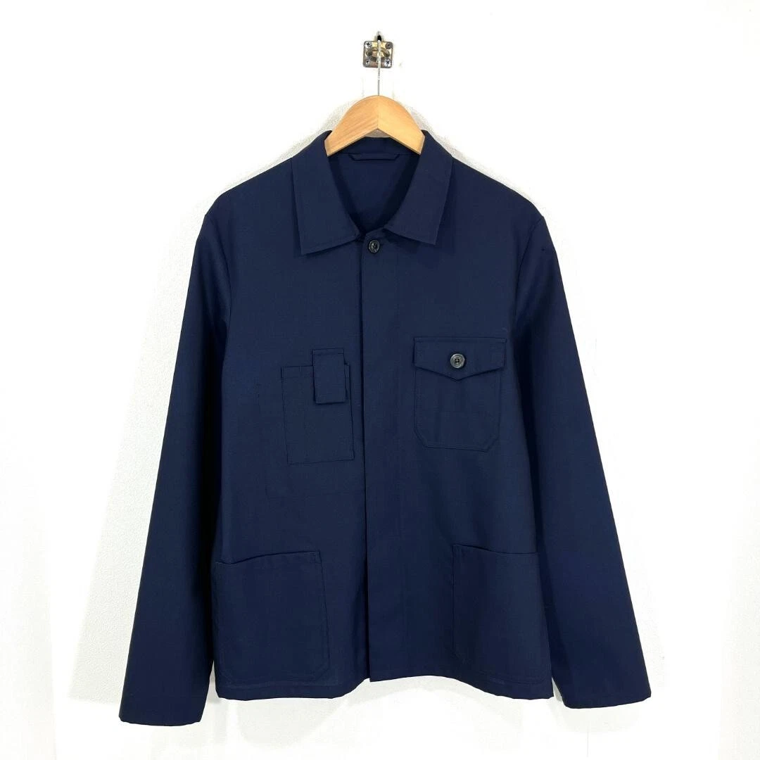 Maison Margiela Camicia Lana Giacca Blusa Uomo Taglia 44 Blu Navy 20AW USATA