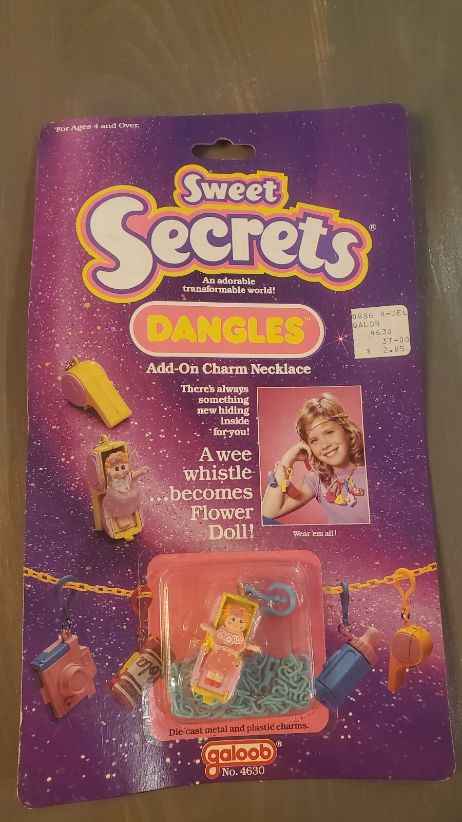 Vintage Galoob Sweet Secrets Dangles Wee Whistle Becomes Flower Doll