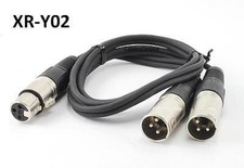 3ft XLR 3-Pin Female Plug to 2-XLR Male Y-Splitter Cable, CablesOnline XR-Y02