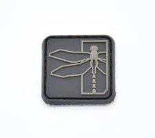 HALEY STRATEGIC DRAGONFLY LOGO PATCH PVC 1" X 1" HOOK/LOOP BACKING BLACK/BROWN 