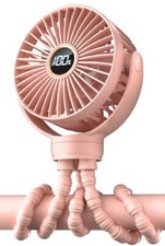Portable Stroller Fan, Mini Baby Fan Battery Operated, LED Display with 3 Pink