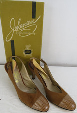 Vintage Women's Johansen 1876 Magical Heels Shoes Beige 8 2A w/ Box