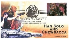 AO-4143L-4, 2007, Star Wars, BW Pictorial, Add On Cachet, Hans Solo, Chewbacca, 