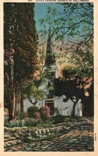 Vintage Postcard Little Country Church Parish Building Hollywood California CA