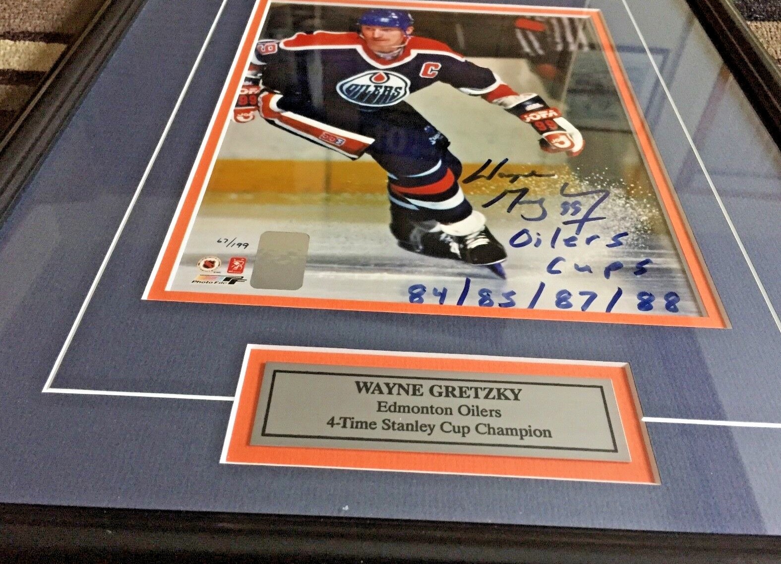 WAYNE GRETZKY SIGNED PHOTO WGA AUTH EDMONTON OILERS 4X CHAMP #67/199 CERT&  HOLOG | eBay