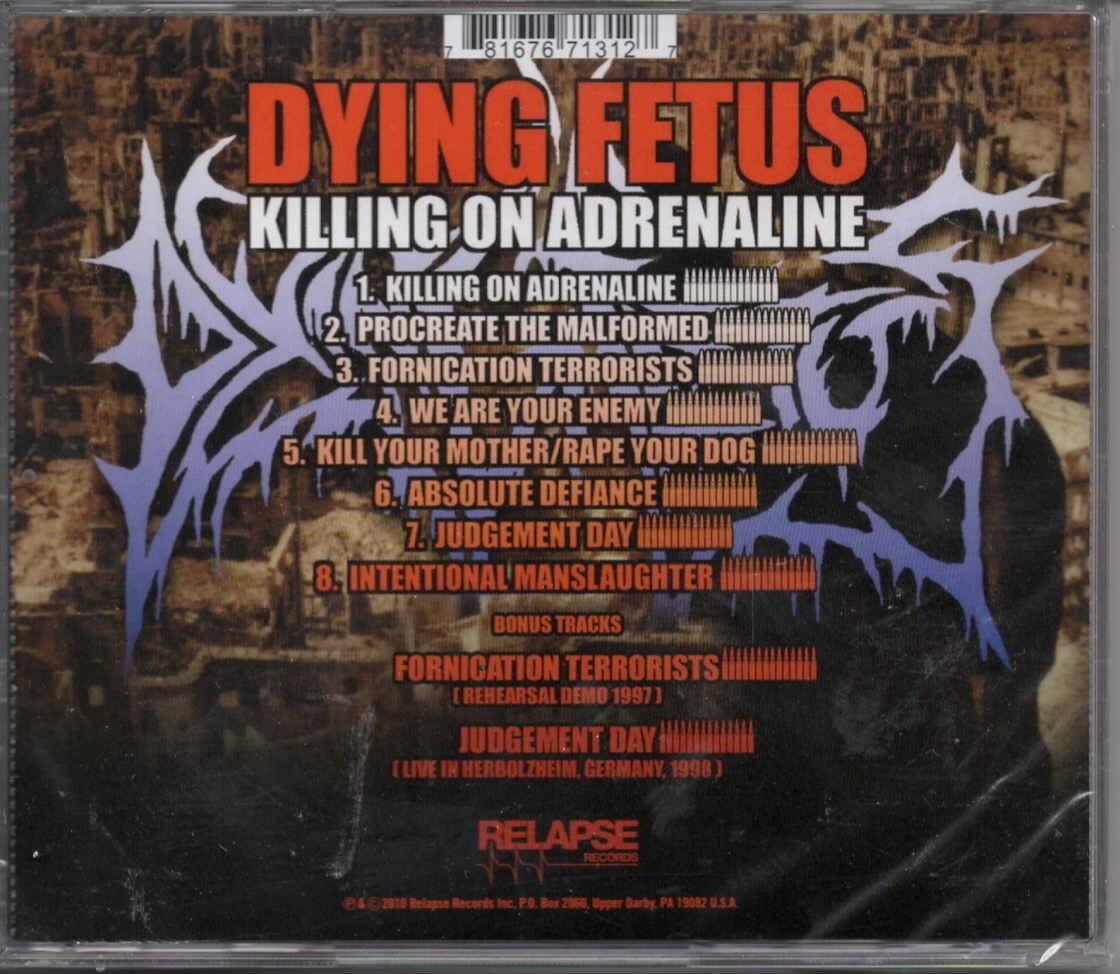 DYING FETUS-KILLING ON ADRENALINE + 2 BNS TCK-CD-brutal-death