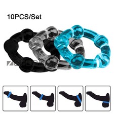 10PC Ball-Scrotum-Stretcher-Ring-Penis-Stretcher Enhancer Delay-Ejaculation Male