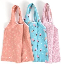 3PCS Grocery Shopping Bags, Re-Usable Nylon Tote Bags
