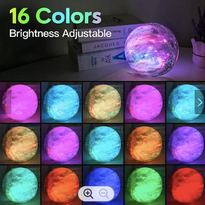 Moon Lamp Galaxy 5.9 inch 16 LED Colors 3D Night Light Remote /Touch /Tap USB - Image 2 of 4