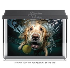Underwater Dog Golden LabPolyester Fish Tank Glass Backdrop Aquarium Background