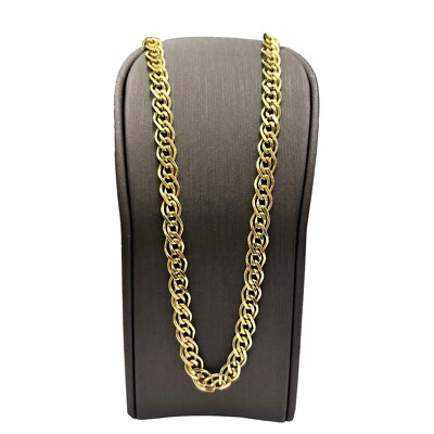18ct 18K Yellow Gold Double Interlink Chain Necklace 31.01 Grams 51cm. Brand New