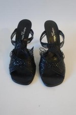 Womens Stephane Kelian Paris Black Strappy Leather Heels 4 