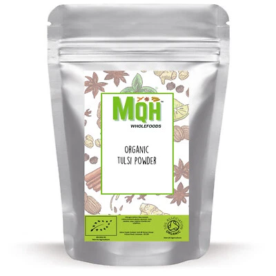 MQH WHOLEFOODS Organic Tulsi Powder (Holy Basil) Premium Quality! Soil Association Certified